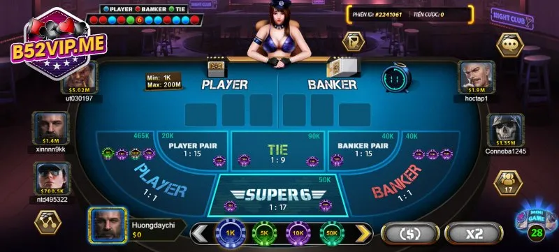 Chọn game Baccarat ngay sảnh game của B52